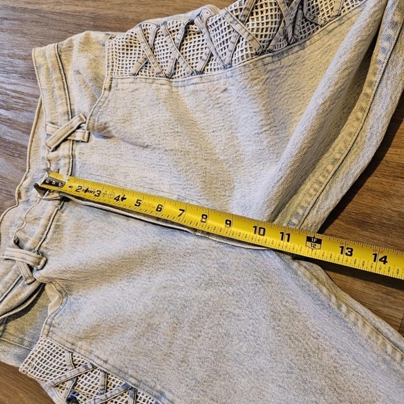 Vtg Anti Basic Daily Jeans Womens Side Lace Up Jeans Size 13/14 29 Waist Acid - Picture 10 of 11